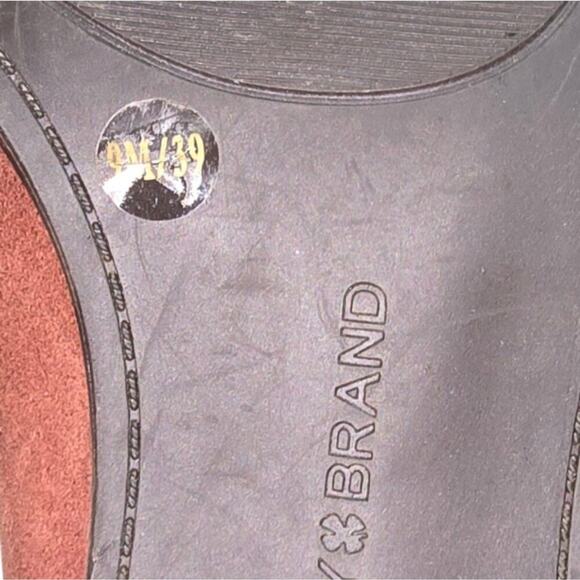 Lucky Brand Kalli Sable Peep Toe Block Heel Suede Leather Ankle Booties Size 9 - Picture 4 of 7